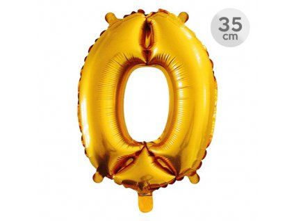 balon narozeninovy 35 cm cislo 0 zlaty