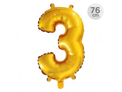 balon narozeninovy 76 cm cislo 3 zlaty