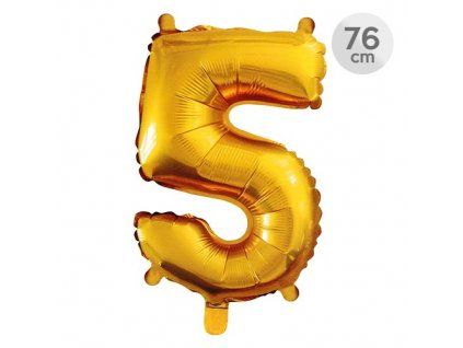 balon narozeninovy 76 cm cislo 5 zlaty