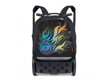 Školní a cestovní batoh na kolečkách Nikidom Roller UP XL Wild Fire (27 l), Černý