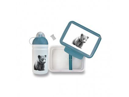 Set Zdravá lahev 0,5 l a Zdravá sváča – Medvěd Kuba