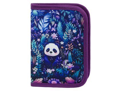 Baagl školní penál Jungle Panda – jednopatrový, 2 chlopně, prázdný