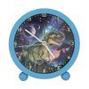 Stolní budík Dino World Galaxy – tichý chod, 11 cm