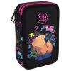Školní penál CoolPack Jumper 2 zipy Kapybara Music – vybavený