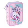Školní penál 2 zipy CoolPack Jumper Hello Kitty Pink 1 vybavený
