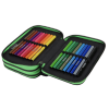 Školní třípatrový penál CoolPack Jumper Game Over Gradient Green – vybavený 3