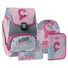 skolska taska 4 dielny set play logic flamingo