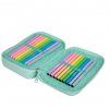 Školní penál 2 zipy CoolPack Jumper Pastel Powder Mint vybavený 2